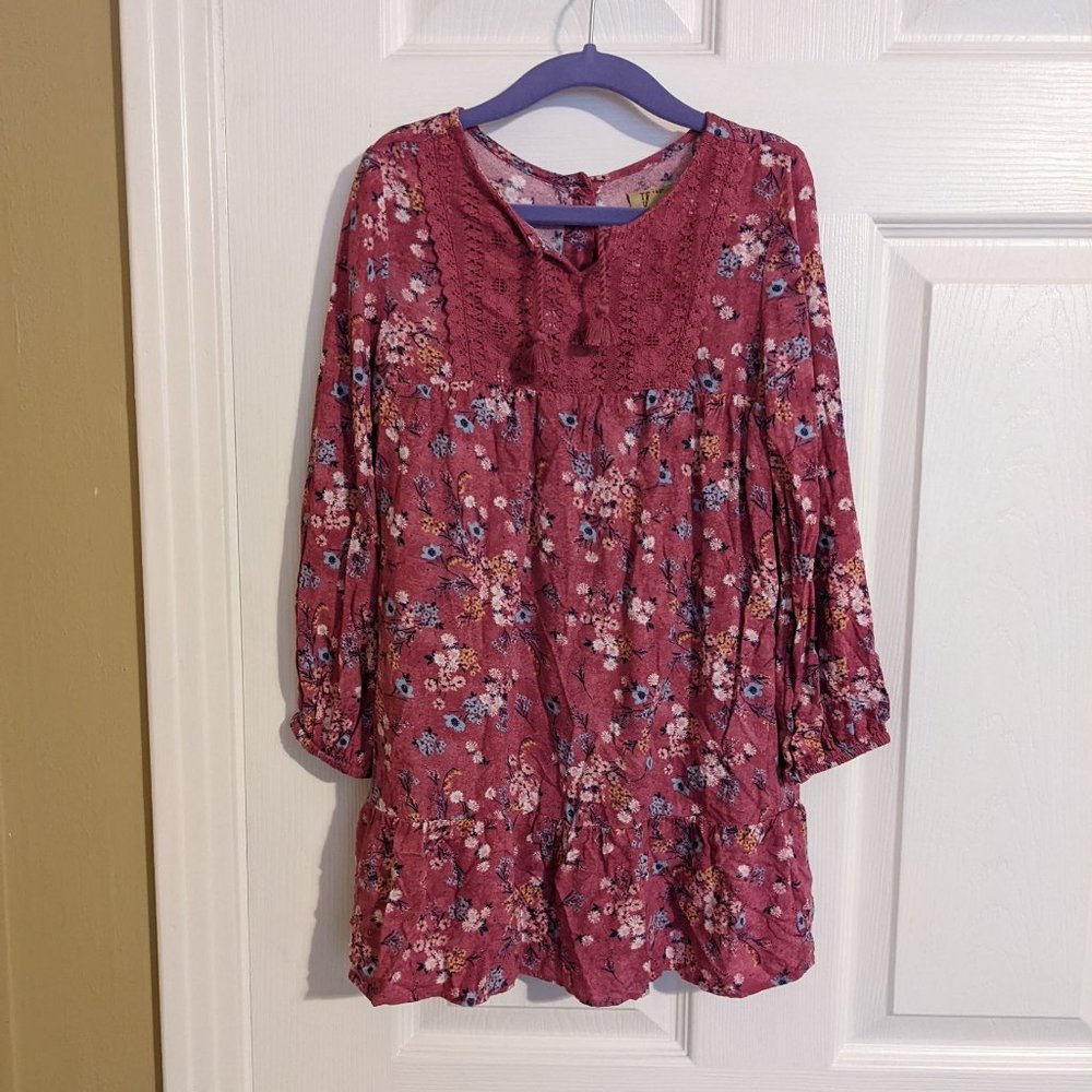 2/20* True Craft Boho Dress w/Lacy Yoke & Floral Pattern -  size 4 Little Girls